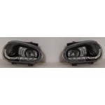 Тюнинг - комплект линзованных фар с led (светодиоды) черные Volkswagen Golf 4