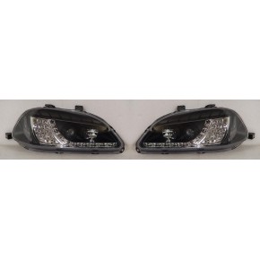 Тюнинг - комплект линзованных фар с led (светодиоды) черные Honda Civic - 6 поколение