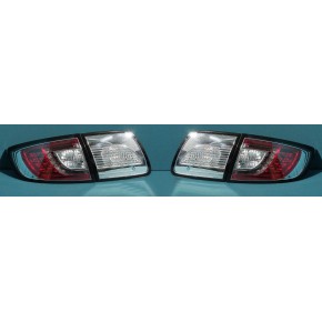 Тюнинг - комплект задних фонарей (внеш+внутр) светодиодные хром (седан) Mazda 3 - 1 поколение