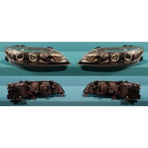 Тюнинг - комплект линзованных фар ангельские глаз с корректором черные (седан) Mazda 6 - 1 поколение