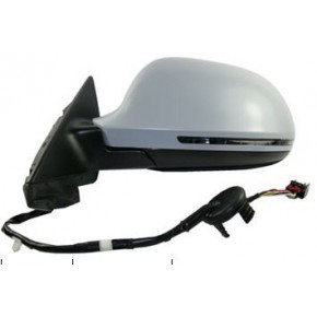 Зеркало левое (5 дв) электрическое с подогревом , с поворотником грунтованное (асферическое) Audi A3 8P