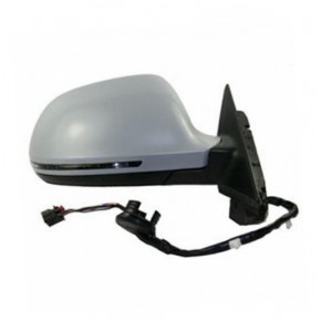 Зеркало правое электрическое с подогревом автоскладыватель с поворотником памятью грунтованное (выпуклое) (14 конт) Audi A3 8P
