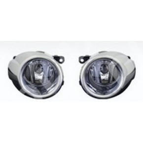 Комплект противотуманных фар (с проводкой и кнопкой,решетками бампера хром) Ford Fiesta - 6 поколение