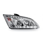 Тюнинг - комплект линзованных фар с led (светодиоды) внутри хром Ford Focus - 2 поколение