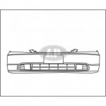 Бампер передний черный Honda Civic - 7 поколение седан / купе хетчбек