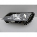 Фара левая под корректор чёрная Skoda Superb - 2 поколение