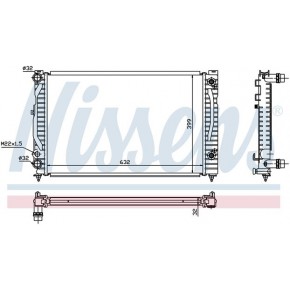 Радиатор охлаждения двигателя 631x399 1,6/1,8/1,9tdi/2,3/2,8 +/- a/c aкпп Audi A4 B5