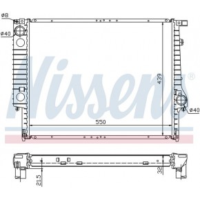 Радиатор охлаждения двигателя 550x440 320/325/324td +a/c m20/21 BMW E30