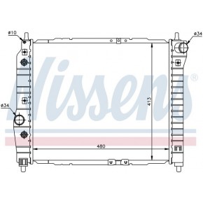 Радиатор охлаждения двигателя 480x413 1,2/1.4 aкпп/mкпп -a/c Chevrolet Aveo T200