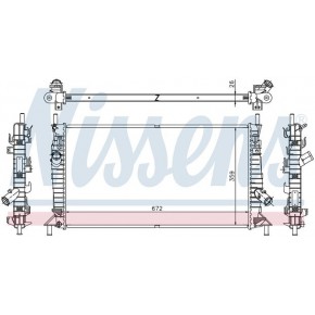 Радиатор охлаждения двигателя 670х360 1,4/1,6/1,8/2,0 +/- a/c Ford Focus - 2 поколение