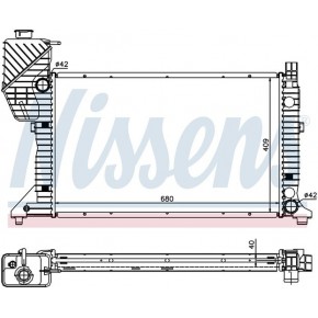 Радиатор охлаждения двигателя 680x409 2,2/2,3d/2,9tdi мкпп -/+ac Mercedes Sprinter