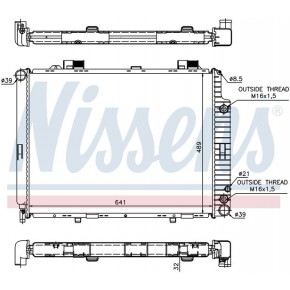 Радиатор охлаждения двигателя 640x489 e200/230/220d mкпп/aкпп +a/c Mercedes W210