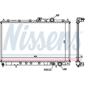 Радиатор охлаждения двигателя 668x375 1,6i mкпп +/-a/c Mitsubishi Lancer 5 универсал