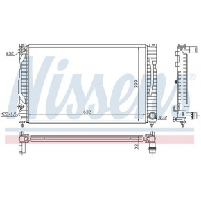 Радиатор охлаждения двигателя 631x399 2,4/2,6/2,8 +/- a/c Volkswagen Passat B5