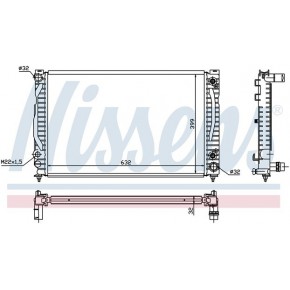 Радиатор охлаждения двигателя 631x399 2,4/2,6/2,8 aкпп+/- a/c Volkswagen Passat B5