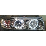 Тюнинг - комплект линзованных фар ангельские глазки хром BMW E38