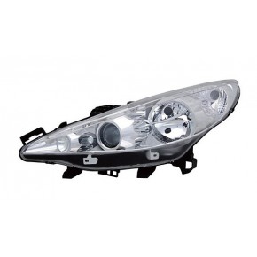 Фара левая с корректором с птф Peugeot 207