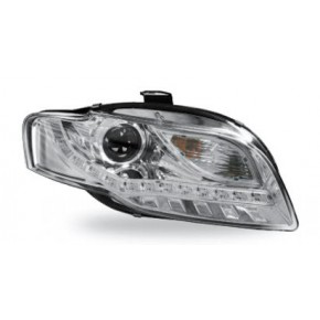 Тюнинг - комплект линзованных фар с led (светодиоды) внутри хром Audi A4 B7