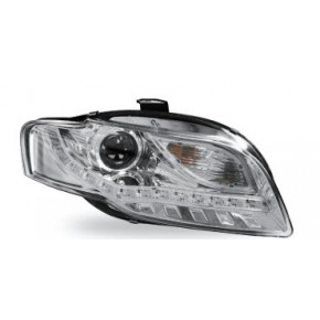 Тюнинг - комплект линзованных фар с led (светодиоды) с led (светодиоды) ук.повор внутри хром Audi A4 B7