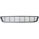 Решетка в передний бампер центр черная с молдингом Volkswagen Golf 6