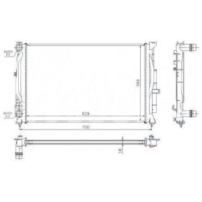 Радиатор охлаждения 1,6/1,8 20v/1,9 tdi/2,0 -ас Audi A4 B5