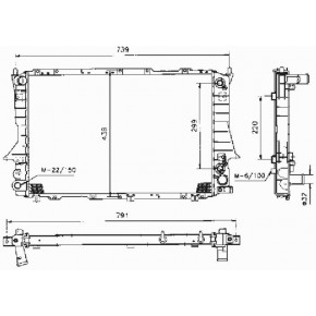Радиатор охлаждения 2,6/2,8 aт 632х414х33 Audi 100 C4