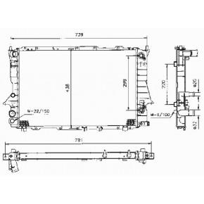 Радиатор охлаждения 632*411*30 2,0-2,5 ат Audi 100 C4
