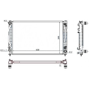 Радиатор охлаждения at 2.4/2.5tdi/2.8 Audi A4 B5