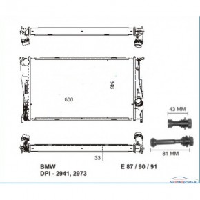 Радиатор охлаждения mt/at 1.6d/1.8d/1.8/2.0d/2.3d/2.5d/3.0d/3.5/3.5d BMW E87