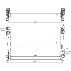 Радиатор охлаждения двигателя 1.3cdti/1.4/1.6/1.6mjtd/1.7cdti/1.9jtd/2.0mjtd Fiat Grande Punto