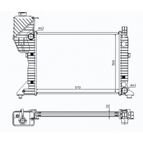 Радиатор охлаждения двигателя 208d/214/308d/310d/312d/314/408d/410d/414 Mercedes Sprinter
