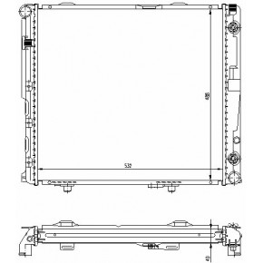 Радиатор охлаждения двигателя 200d/200td/250td/300d aкпп +ac Mercedes W124  E124