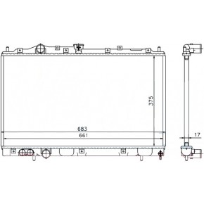 Радиатор охлаждения двигателя 1.3/1.5/1.6 Mitsubishi Colt - 5 поколение