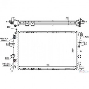 Радиатор охлаждения двигателя 2,0 td/2.2 td aкпп Opel Astra G