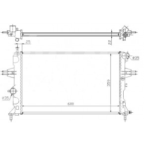 Радиатор охлаждения двигателя 1,4 16v +ac/ 1,6 16v +ac/ 1,8 16v +ac /2,2 16v Opel Astra G