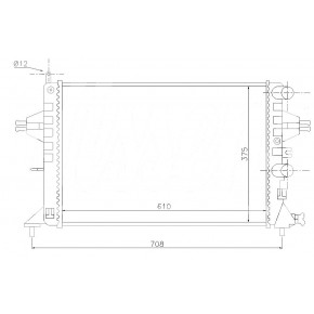 Радиатор охлаждения двигателя 1,2 16v/1,4 +ac Opel Astra G