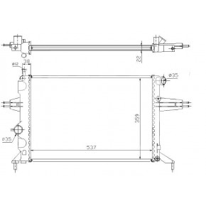 Радиатор охлаждения двигателя 1,4 16v/1,6/1,6 16v/1,8 16v aкпп Opel Astra G