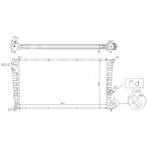 Радиатор охлаждения двигателя 1,8d +ac/1,9d +ас Peugeot Partner