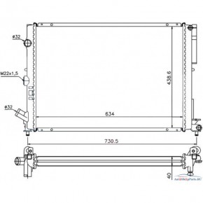 Радиатор охлаждения двигателя mкпп 1.8/2.0/2.2d/3.0 Renault Laguna - 1 поколение