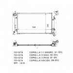 Радиатор охлаждения двигателя 1.3/1.4/1.6/1.8 aкпп Toyota Corolla DE120 / ZE120 седан / универсал