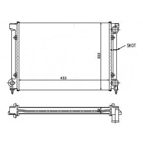 Радиатор охлаждения двигателя 430х322 1,6/1,6i/1,8i. Volkswagen Passat B3