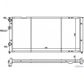 Радиатор охлаждения двигателя 2,0+ac/ 2,0+ac 16v/ 2,8 vr6 +ac/ 2,8 vr6 +/-ac акпп Volkswagen Passat B3