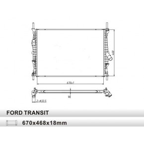 Радиатор охлаждения двигателя mкпп 2.2tdci/2.3/2.4tdci Ford Transit Mark 7