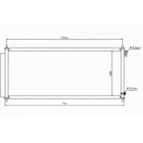 Радиатор кондиционера длинный 754x285x16 Honda Jazz / Fit