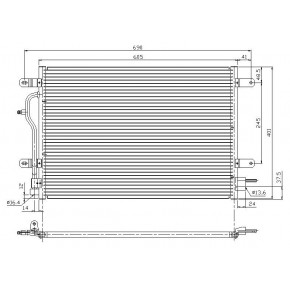 Радиатор кондиционера 1,6/1,8 turbo/1,8 tfsi/1,9 tdi/2,0 fsi/2,0 tfsi/2,4/2,5 tdi/3,0/3,2 fsi Audi A4 B6
