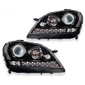 Тюнинг - комплект линзованных фар с led (светодиоды) Mercedes W164