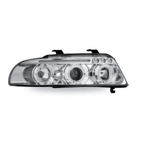 Тюнинг - комплект линзованных фар ангельские глазки внутри хром Audi A4 B5