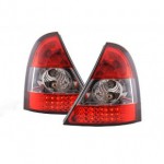 Фонарь задний л+п (комплект) led, красно-белые, прозрачные (хэтчбэк) Renault Clio - 2 поколение
