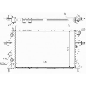 Радиатор охлаждения Opel Astra G
