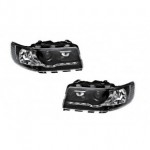 Тюнинг - комплект фар (л+п) электрические без мотора с led прозрачно-чёрные (h1+h1) Audi 100 C4